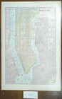 Vintage 1900 New York City Ny Map 14 x22    Old Antique Original Ellis Island