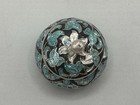 Vintage Indian Meenakari Sterling Cloisonn   Enamel Trinket Pill Box 1    X 1   