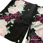 Black Background  Floral Yukata  Peony Or
