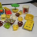 Vintage Fisher Price Little People  School Bus Cars Dog People 70s 80s 90s Lot