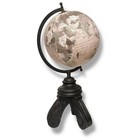 Antiqued World Globe Map Ornate Wood Base Decorative Vintage 8    Globe 17    Tall