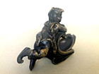 Antique Austrian Patinated Bronze Signed Bergman Ice Skater Boy Figurine 