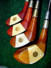 Vintage Kenneth Smith Solidized Persimmon Wood Set 1-3-4-5 W  Rex Stl Leather Gr