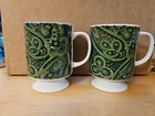 Set Of 2 Vintage Retro 60 s Mcm Holt Howard Pedestal Coffee Cups Mugs  Paisley 