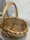 Handwoven Rustic Willow Basket With Handle Cottage Core Farmhouse 320