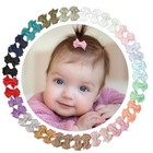 40pcs 1 4  Mini Bow Snap Clips  Baby Girls Grosgrain Ribbon Bows Tiny Hair Cl   