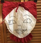 Vintage 1 2 Apron Handmade Embroidered Face Cute 1940s Novelty Pattern