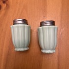 Pioneer Woman Timeless Beauty Jade Jadeite Milk Glass Green Salt Pepper Shakers