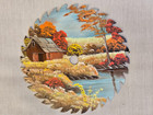 Vintage Hand Painted Saw Blade 7 In   Country Scene Artist Signed M  Canady 1999