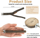 8 Pcs Bird Perches For Cage  Natural Wood Parrot Perch Stand  Multi-branch Platf