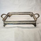 Vintage Silver Plate Casserole Dish Caddy Holder Great For Books   8 5 x12 5 