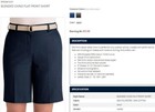 Edwards Women s Style  8459 Navy Blue Blended Chino Flat Front Shorts Size 14