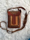 Vintage Mexican Leather Bag Aztec Calendar Handmade Hecho En Mexico