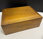 Vintage Decatur Industries Deco Genuine Walnut Cigar Humidor Tobacco Jewlery Box