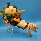 Vintage 1960s Kitsch Onion Head Donkey Cart Anthropomorphic Hong Kong Decoration