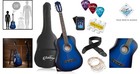 High-quality 38-inch Blue Acoustic Guitar Set For Music Learners - All-in-one