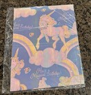 American Greetings Vintage Iridescent Unicorn Rainbow Gift Wrap 1 Sheet