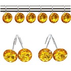 12 Pcs Bling Rhinestones Shower Curtain Hooks Bathroom Rolling Hooks