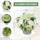 Artificial Flowers With Vase Silk Peony Arrangement In Glass Vase Real Touch