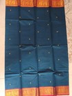 Handloom Kanchipuram Cotton Saree Dark Teal Red Peacock Butta Border