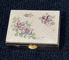 Vintage 1940s Guilloche Enamel Pill Box - Violet Motif