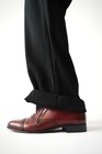 Vintage Men s 1950s European Tuxedo Black Wool High Waist Trousers