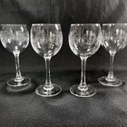 4 Vintage Bohemia Wine Glasses Goblets Crystal-crystalex Boc138 Etched 6 5 8   
