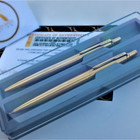 Parker Jotter Ball Point Pen And Pencil Set Gift Boxed 24k Gold Plated