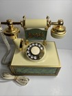 Vintage Deco-tel French Victorian Style Rotary Phone Blue And Green Velvet 