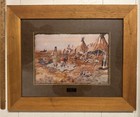    indian Life    By Charles M Russell Beautifully Framed Western Print 22x28