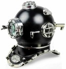 Antique Us Navy Mark V Black Vintages Brass Deep Sea Scuba Divers Diving Helmet