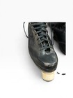Vtg Roller Derby Skates Mens Black Leather High Top Shoes Clay Wheels 1970s