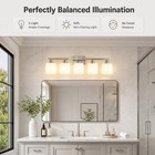 32   Vanity 5 Light Milk Glass Shade Bathroom Mirror Wall Sconce Nickel Fixture