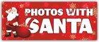 Photos With Santa Advertising Banner Vinyl Mesh Sign Christmas Holiday Xmas