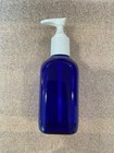 Empty New Square Blue Glass Bottles Pump 10 Oz Diy Hand Soap Lotion Shampoo Gift