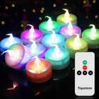 Color Changing Led Tealight Candles With Remote Control And Timer battery Ope   