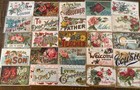 Lot Of 25 Greetings postcards With words to Family sentiments large Letters j208