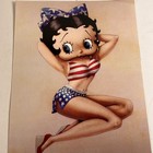 1996 Betty Boop Patriotic Pin-up 8x10 Art Print Postcard Usa Made Vtg