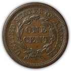 1853 N-15 Braided Hair Large Cent Almost Uncirculated Au Coin  6859