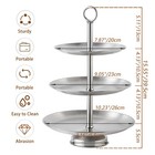 Liaisimi 3 Tier Silver Metal Cupcake Stand Holder stainless Steel Cup Cake St   