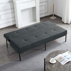 64  Modern Polyester Futon Sofa Bed Gray Convertible Couch Sleeper Apartment