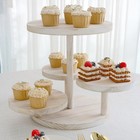 White 4-tier 14  Wooden Cake Stand Round Trays Party Events Decorations Supplies