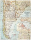     1958-3 March Original Map Southern South America National Geographic - A1