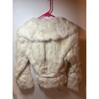 Y2k Twenty Twenty Real Rabbit Fur Coat Jacket Ivory White Belted Womens S Read