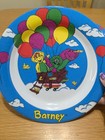 Vtg 1990   s Melamine 3 Pc Barney Dinosaur Toddler Kid Bowl Cup Plate Baby Bop Bj