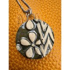 Ceramic Boho Daisy Flower Pendant Necklace Handcrafted Jewelry Boho Necklace