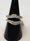 Enhancer 2 00 Ct Round Real Moissanite Guard Wrap Ring 14k Yellow Gold Plated