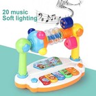 Kids Rotating Music Piano Keyboard With Light Sound Baby Piano Toys Musical Toys