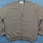 Vtg Arnold Palmer Robert Bruce Sweater L Brown Alpaca Wool Cardigan Usa 14690