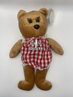 Celebrity Bears Star  r3 Mama Bear Gingham Apron Brown Beanbag Plush With Tag